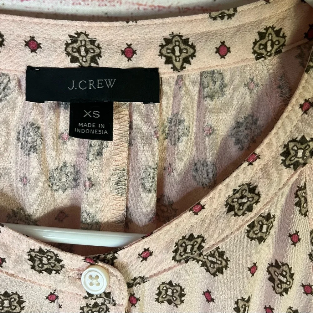 J. Crew Handkerchief Medallion Print Hem Belted‎ Shirt Dress Size XS